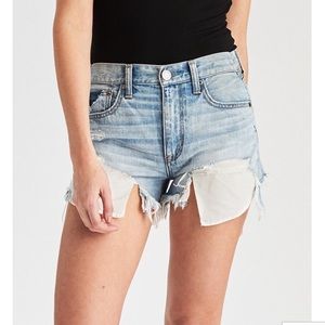 Distressed jean shorts